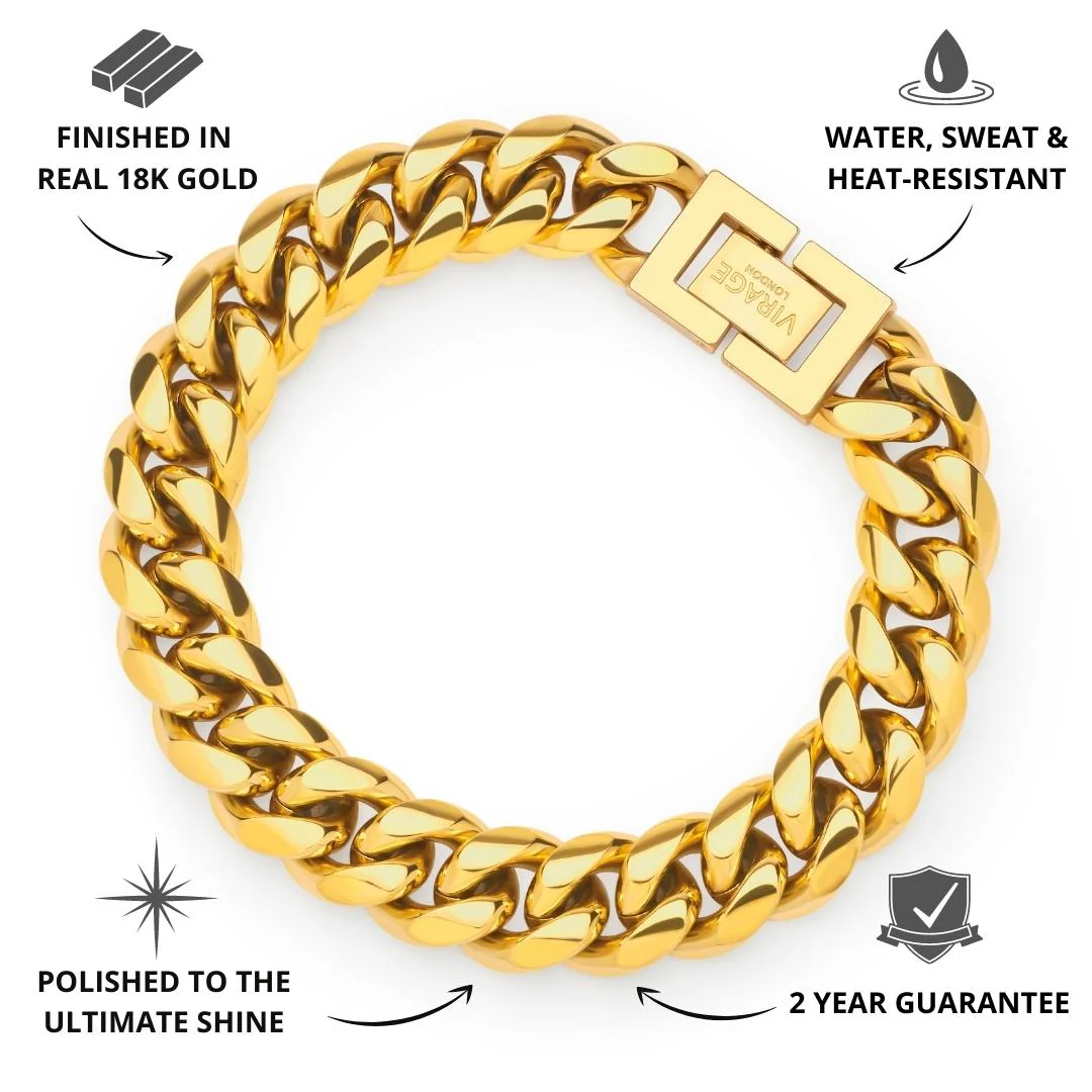 Cuban Bracelet Gold | 12mm - Image 3