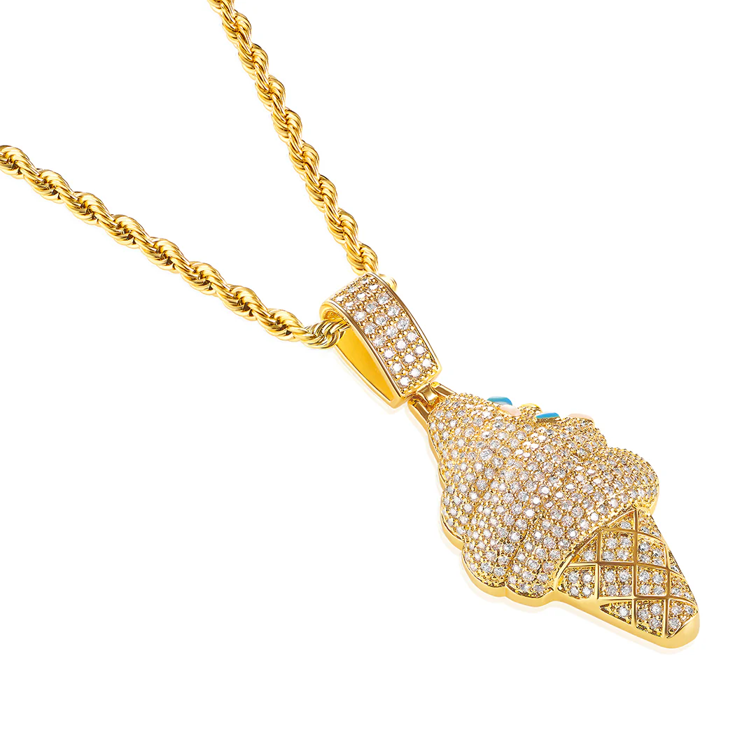Iced Cream Pendant | Gold - Image 3