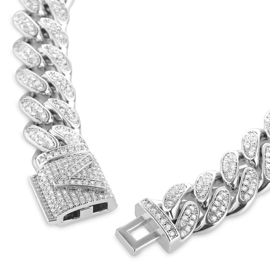 Iced Cuban Chain White Gold | 12mm - Image 3
