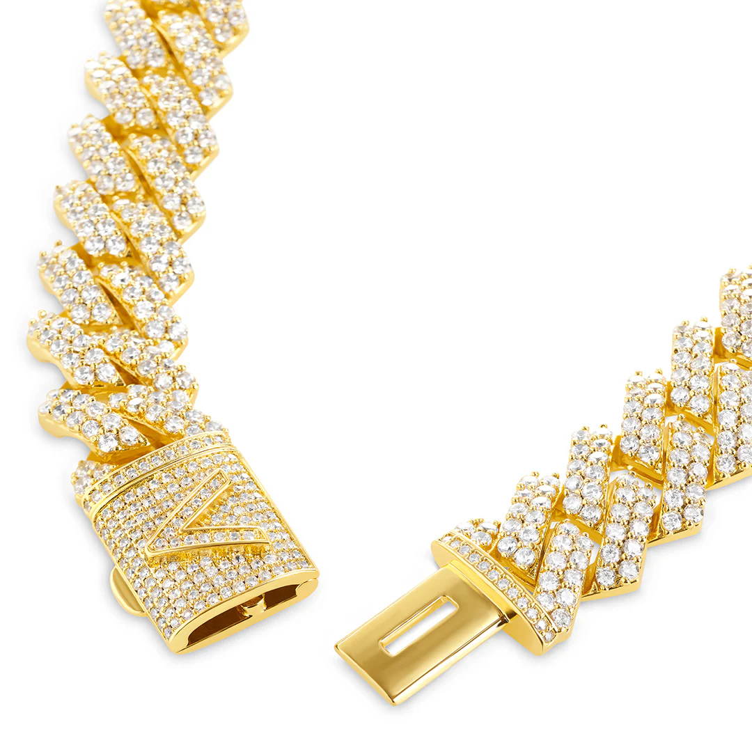 Iced Prong Cuban Chain Gold | 14mm - Image 3