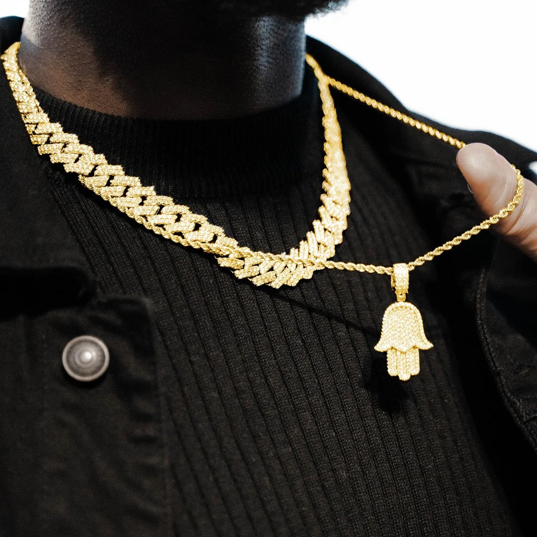 Iced Prong Cuban Chain Gold | 14mm - Image 5