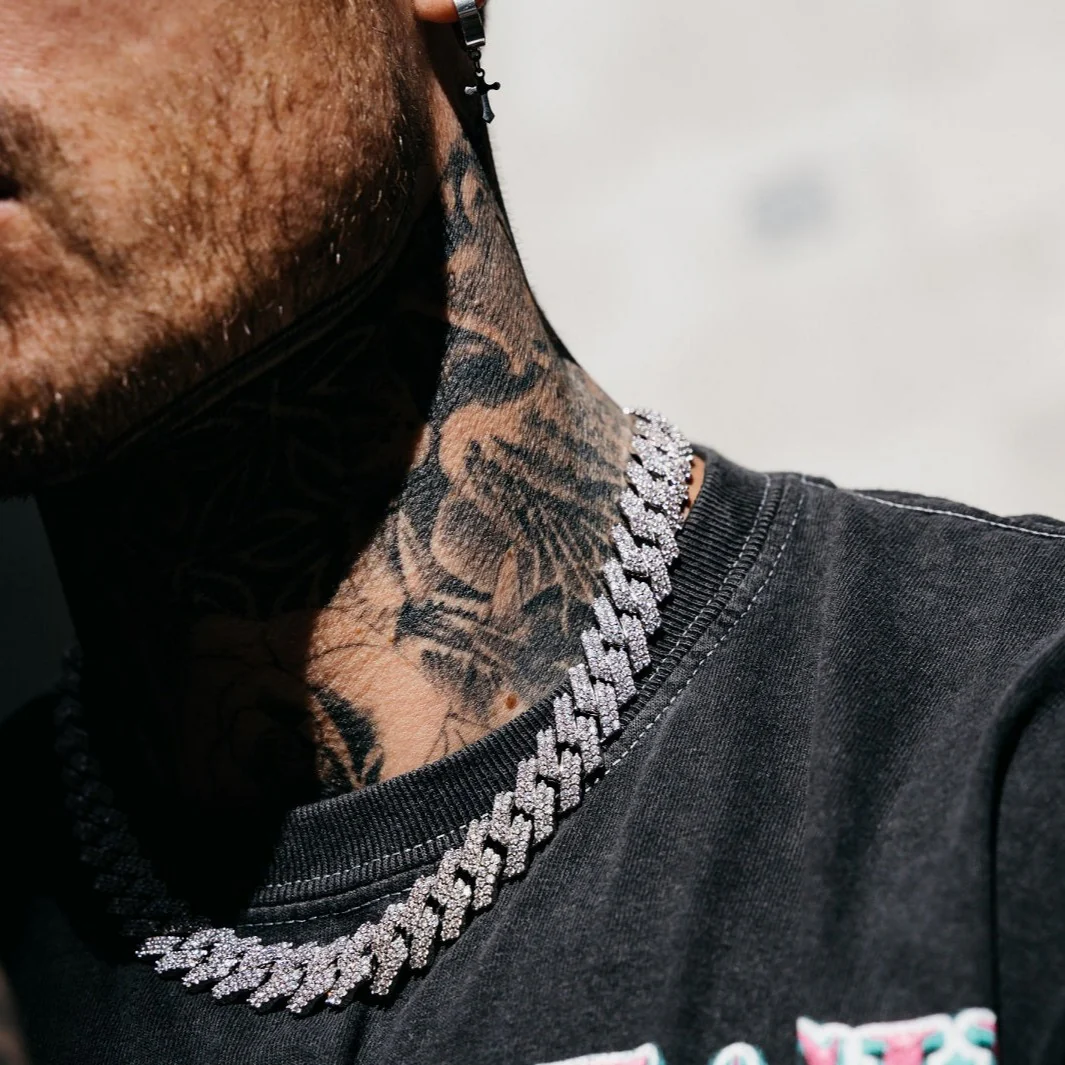 Iced Prong Cuban Chain White Gold | 14mm - Image 6