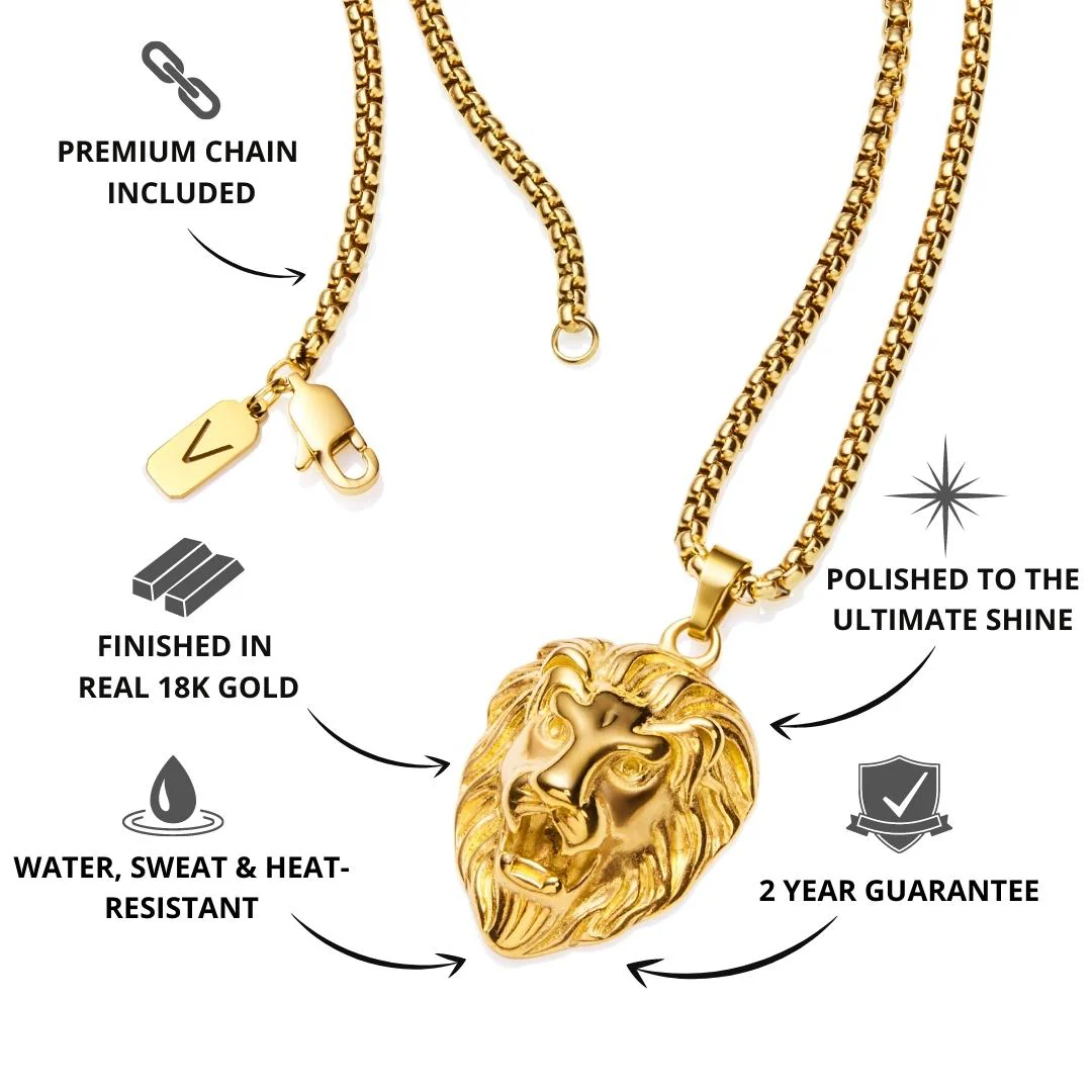 Lion Pendant | Gold - Image 3