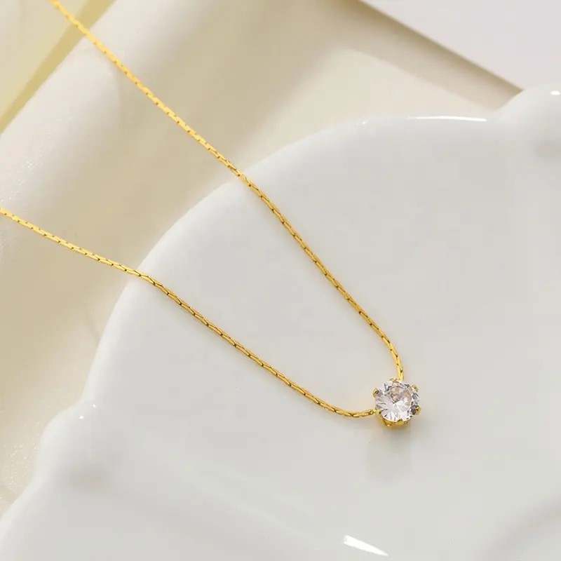 Dainty Sparkle Necklace Gold - Image 3