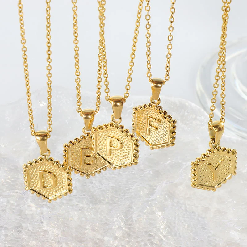 Initial Necklace Gold - Image 3
