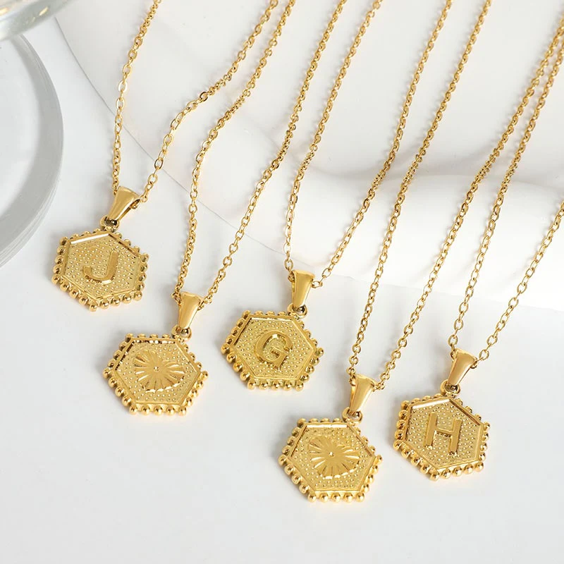 Initial Necklace Gold - Image 4