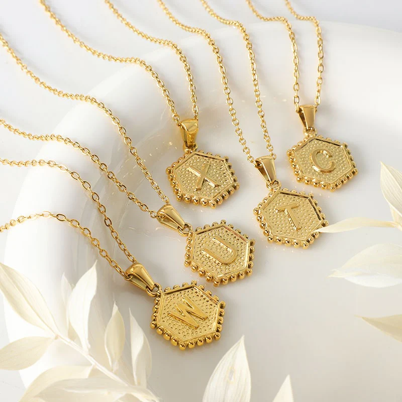 Initial Necklace Gold - Image 5