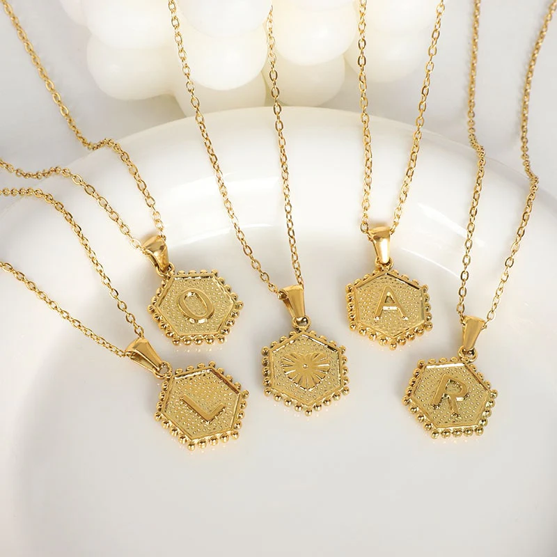 Initial Necklace Gold - Image 6