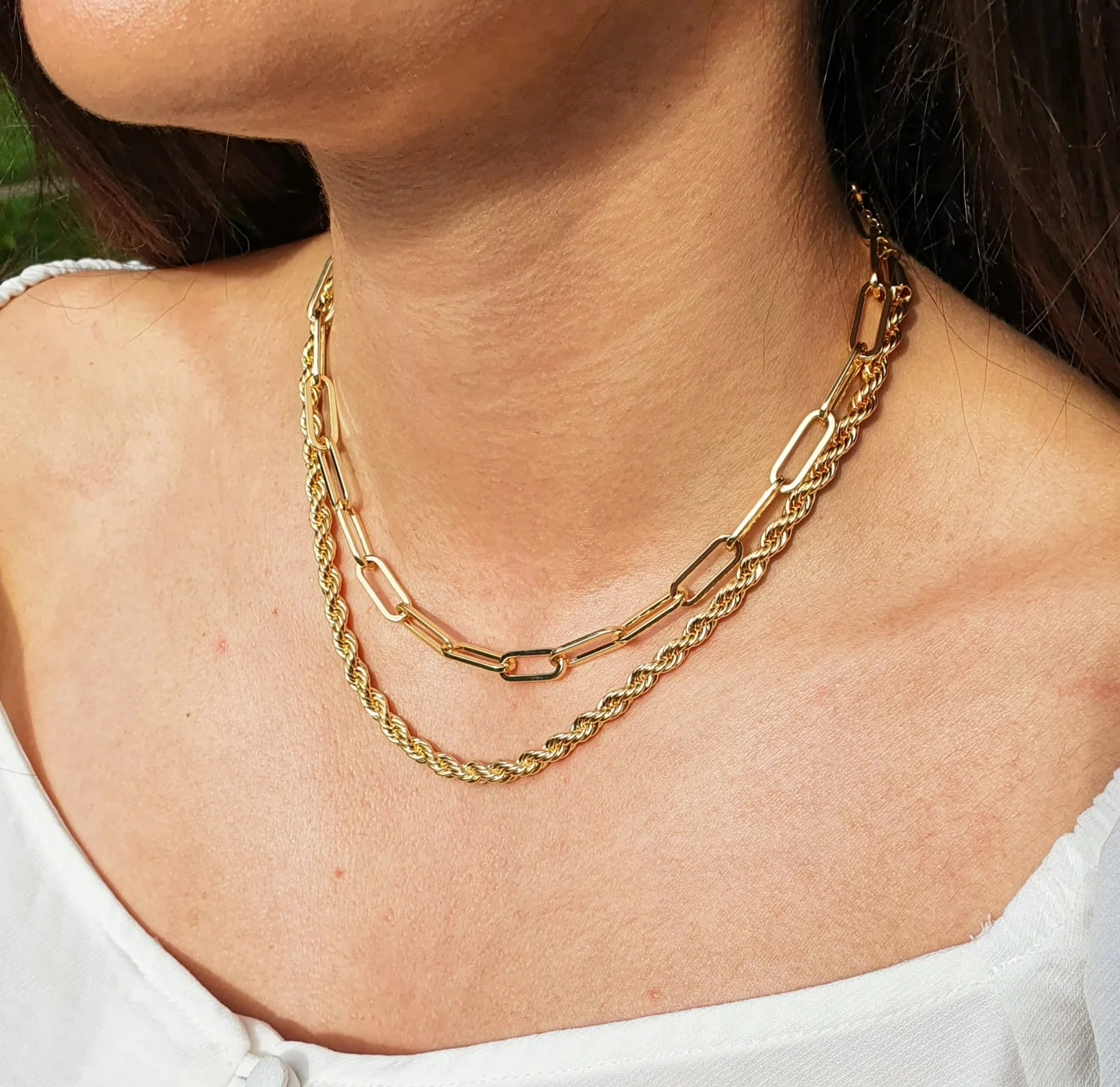 Paperclip Necklace Gold - Image 3